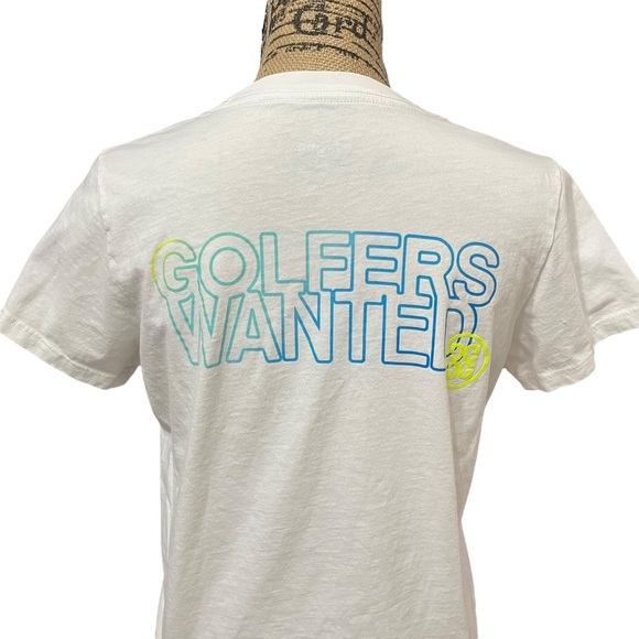 G/Fore Golfers Wanted T-Shirt Top Size Medium White Cotton Tee Women's Golf - Picture 3 of 7